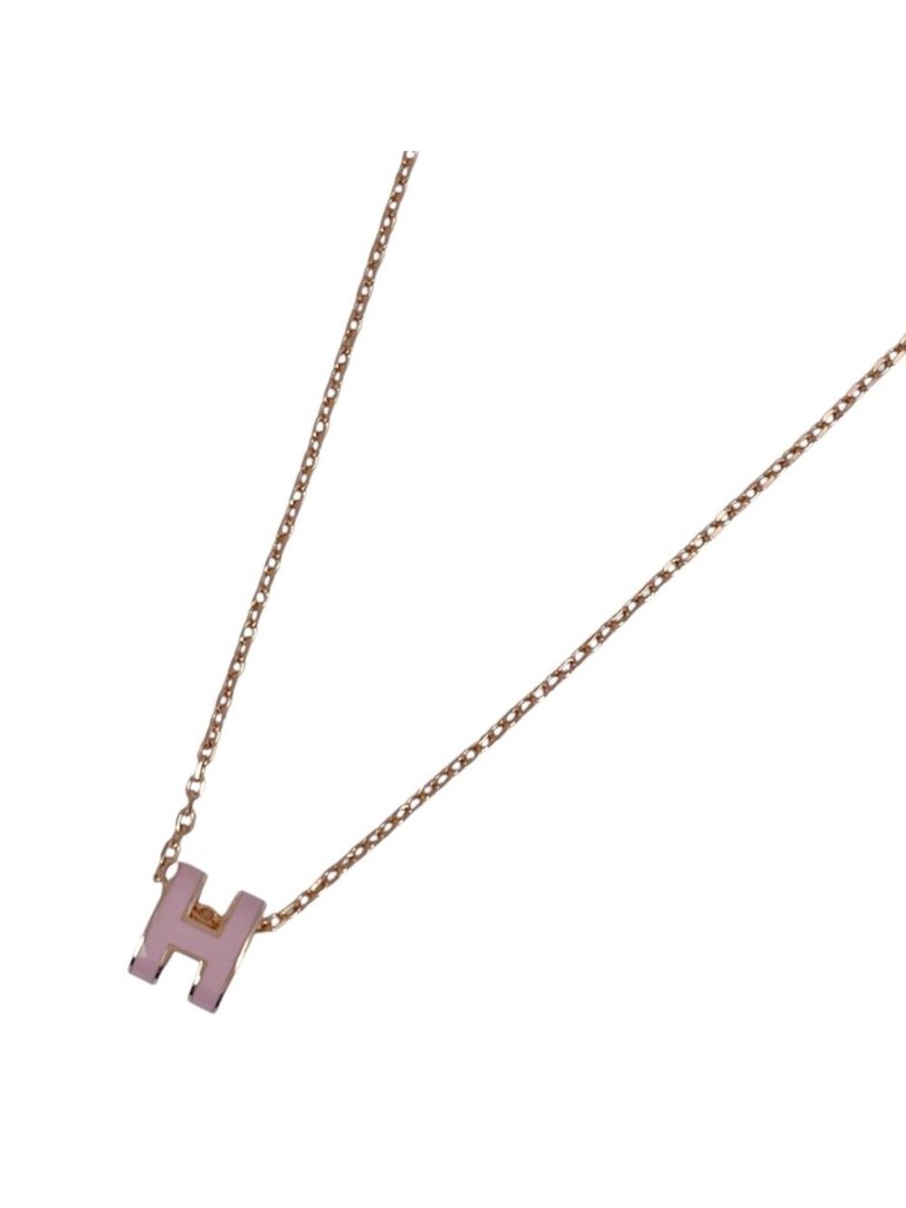 Hermes Mini Pop H Pendant Metal Pink
